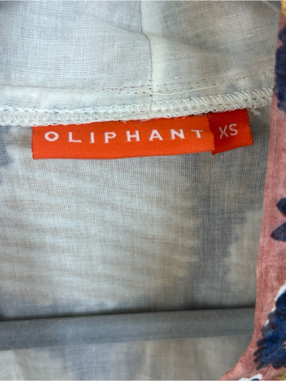 Oliphant Agra Women’s XS Navy Print Maxi Dress V-Neck Tiered Cotton Boho NWOT - Picture 9 of 10